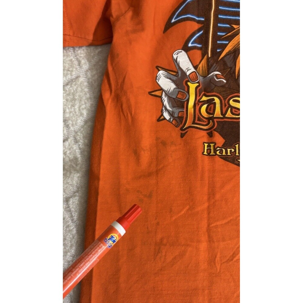 Vintage Harley Davidson 2 Sided Joker Las Vegas Nevada Orange Tee Men’s Size M - Picture 13 of 16